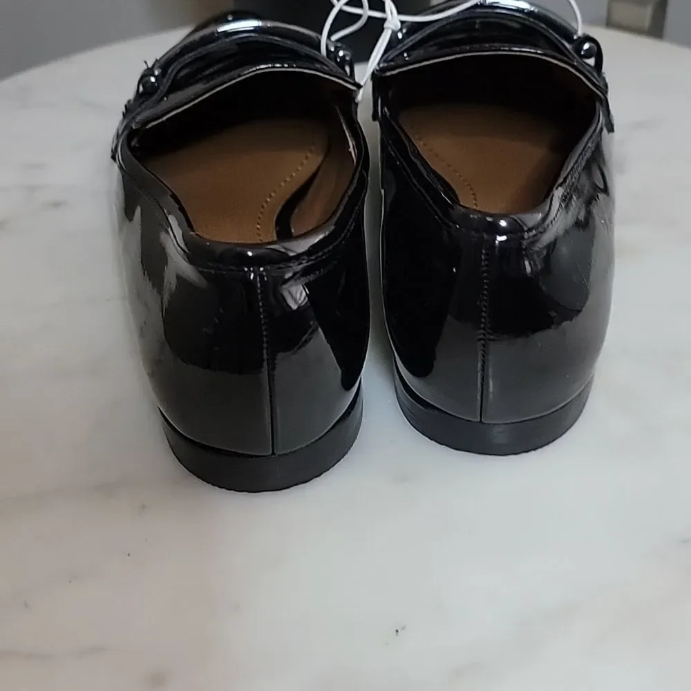NWOT 14th and Union black patent slip on shoes